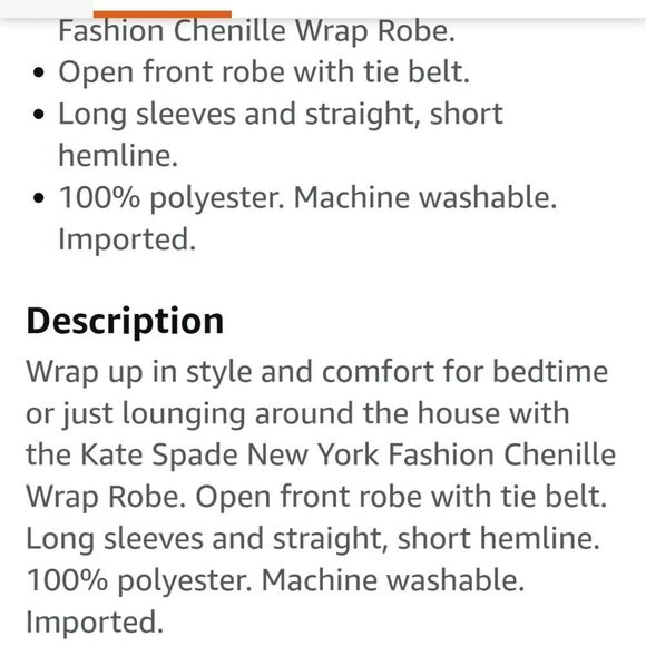 Kate Spade New York L/S Short Robe- Candy Stripe - Picture 7 of 7